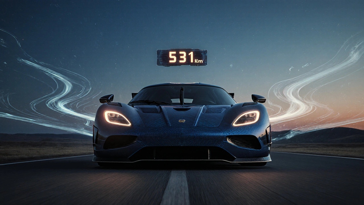 Koenigsegg Jesko Absolut čeká na testovací dráze s potenciální rychlostí 531 km/h.