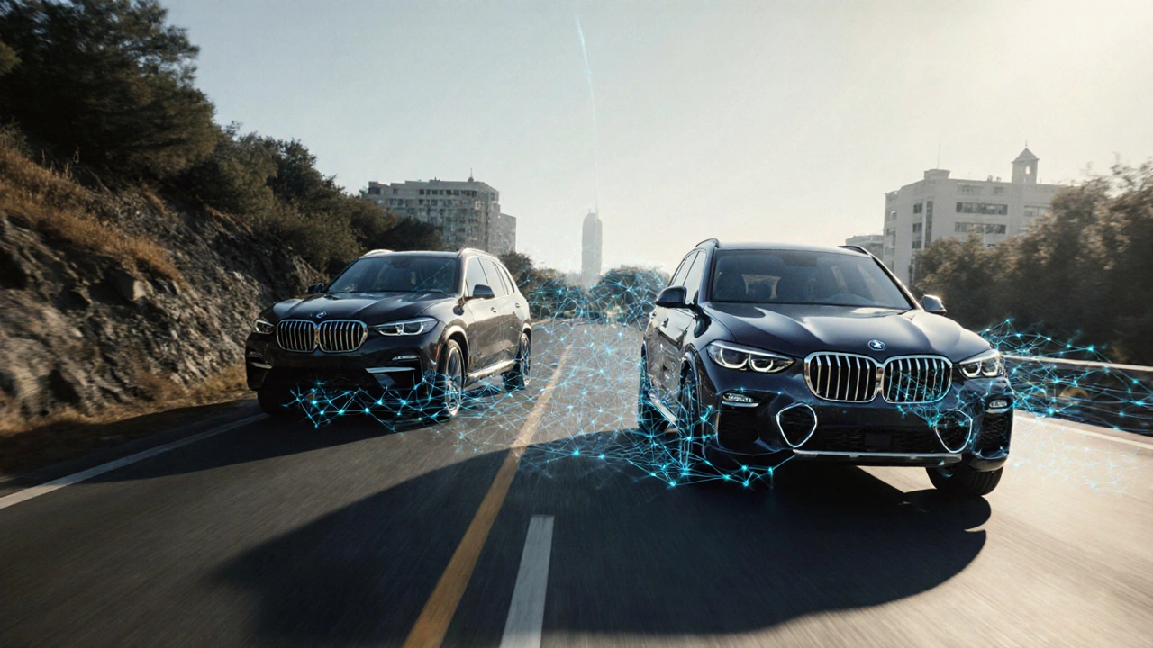 BMW X5 v třech režimech Airmatic: Comfort, Normal a Sport.