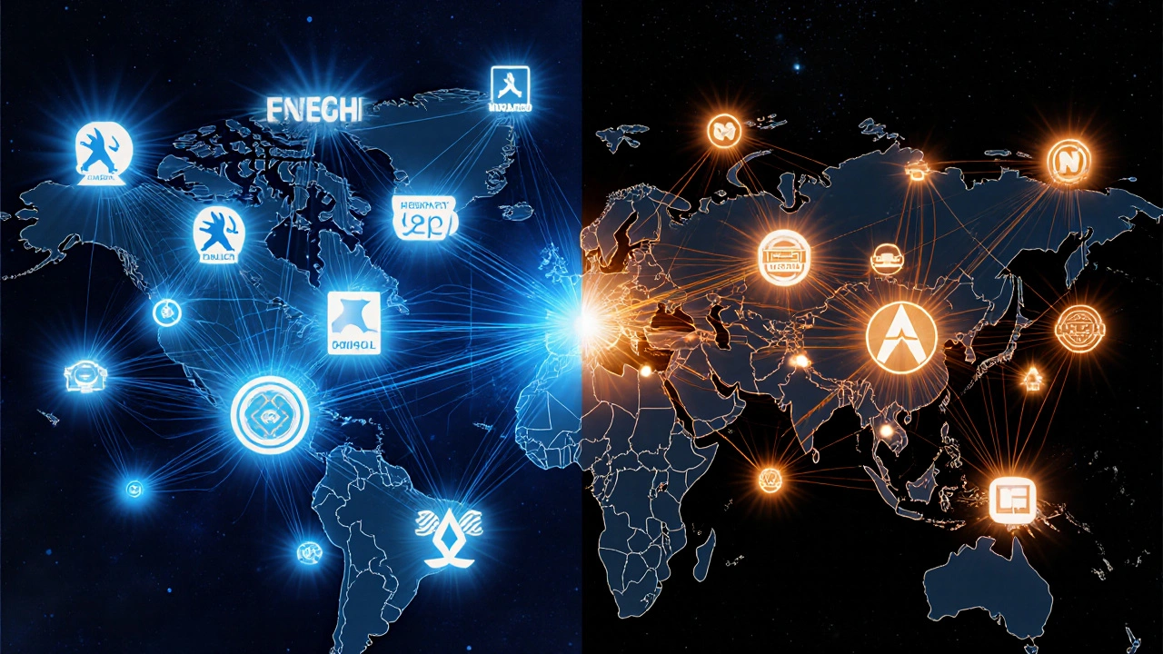 Dvě samostatné automobilové aliance: Stellantis v Evropě a Renault-Nissan-Mitsubishi v Asii.