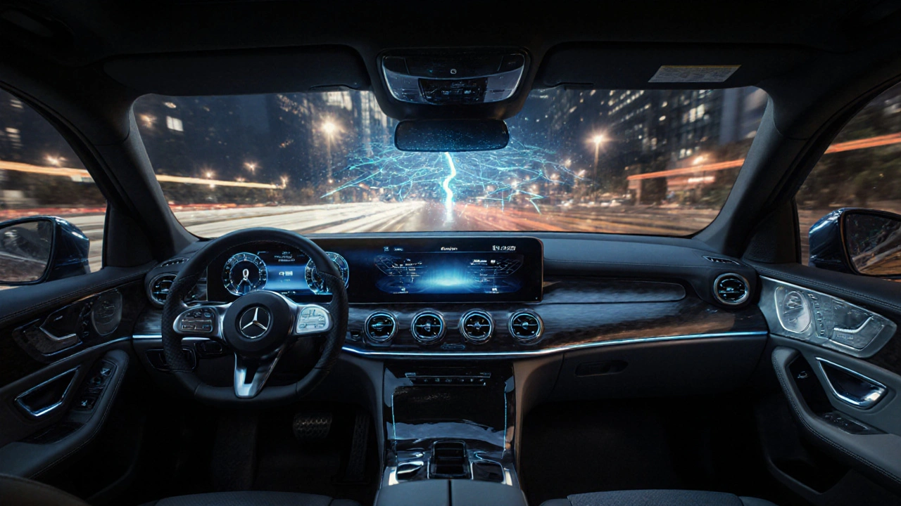 Mercedes EQS SUV s celoširokou MBUX Hyperscreen a interaktivním AI rozhraním.